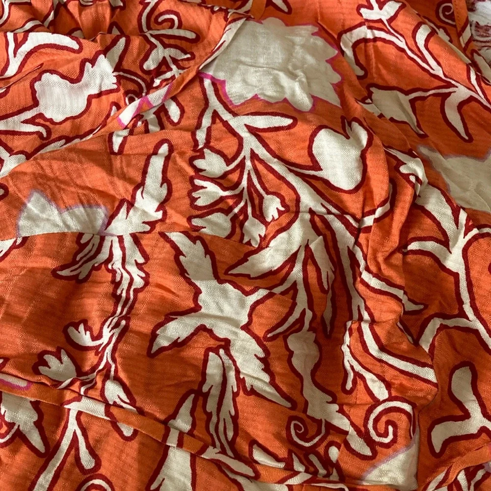 KNOX ROSE Women's Short Sleeve A-Line Dress - Orange Floral NWT - Picture 3 of 5
